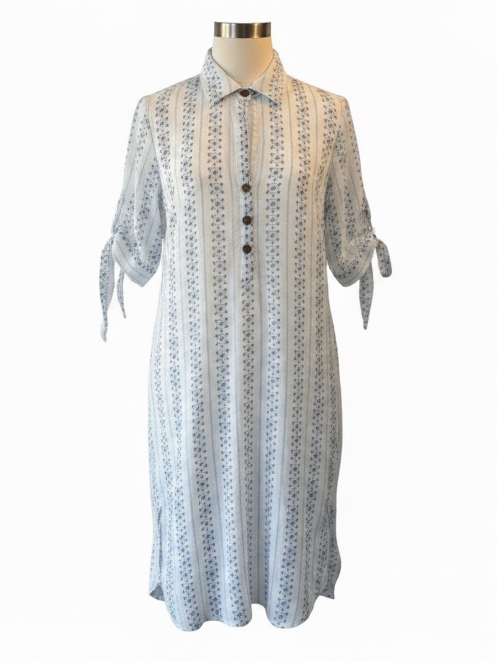Blue and White Striped Women's Dress